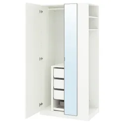 IKEA PAX / FORSAND/ÅHEIM(596.235.15) комбінований гардероб, біле дзеркало/біл