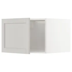 IKEA METOD(994.621.53) надбудова для холодильника/морозильника, білий / Lerhyttan світло-сірий