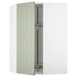 IKEA METOD(094.867.52) кутова навісна шафа з каруселлю, білий/Stensund світло-зелений
