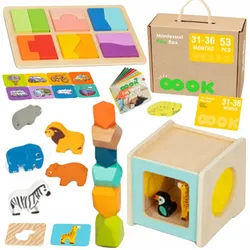 ОСВІТНА КОРОБКА MONTESSORI XXL СЕНСОРНА ІГРАШКА 7 в 1 31–36 МІСЯЦІВ