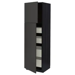 IKEA METOD / MAXIMERA(594.980.12) висока шафа з 2 дверцятами/4 ящиками, чорний/Nickebo матовий антрацит