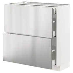 IKEA METOD / MAXIMERA(893.299.75) 2-дверний / 3-місний, білий / Vårsta нержавіюча сталь