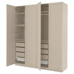 IKEA PAX / FLISBERGET(695.622.10) комбінований гардероб, сіро-бежевий/сіро-бежевий