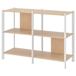 IKEA JÄTTESTA(705.388.46) стелаж, білий/світлий бамбук