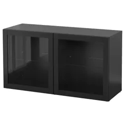 IKEA BESTÅ(490.476.66) сайт, чорно-коричневий / Sindvik чорно-коричневий прозоре скло