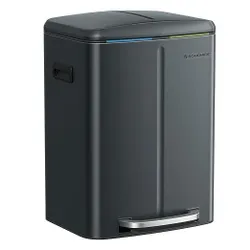 SONGMICS LTB40G02 Відро для сміття з двома пластиковими внутрішніми ущільнювачами (2 х 20 л) з металу, для відкриття, пластикова