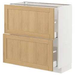 IKEA METOD / MAXIMERA(595.092.75) шафа для підлоги з 2 ящиками, білий/Дуб Форсбака