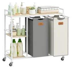 Кошик пральний 2 кремові білі камери