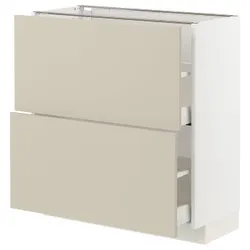IKEA METOD / MAXIMERA(794.267.26) нижня шафа з 2 ящиками, білий / Havstorp бежевий