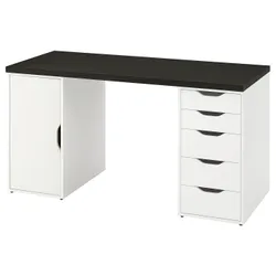 IKEA LAGKAPTEN / ALEX(295.215.56) стіл, Czarnybrąz/білий