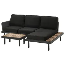 IKEA REVSKÄR(495.447.31) 3-місний комплект меблів, зовнішній антрацит/Ярпон/Дувхольмен антрацит
