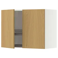 IKEA METOD(496.003.74) Настінна шафа з крапельцем/2 двері, Білий/Сінарп навколо дуба