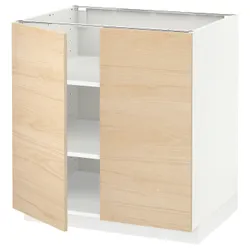 IKEA METOD(894.574.73) stj шафа / полиці / 2 двер, білий / Askersund світлий попелястий малюнок