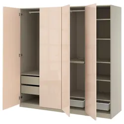IKEA PAX / FARDAL(195.979.24) Комбінація гардеробу, Сірий -коре/світло -помаранчевий блиск