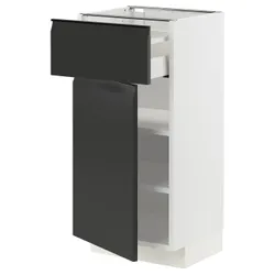 IKEA METOD / MAXIMERA(194.936.10) шафа ящики/двері, білий/Upplöv матовий антрацит
