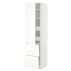 IKEA METOD / MAXIMERA(695.074.07) висока шафа з полицею/4 ящики/двері/2 фасади, білий/Vallstena білий