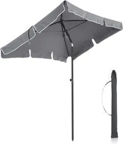 SONGMICS Парасолька від сонця, прямокутна, 180 х 125 см, захист від ультрафіолету до UPF 50+, сумка, з PA покриттям, для саду,