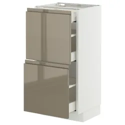IKEA METOD / MAXIMERA(395.772.94) Кабінет STJ 2FR/3SZU, білий/Voxtorp Gloss Dark -brown