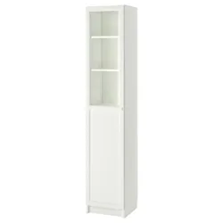 IKEA BILLY / OXBERG(893.988.41) книжкова шафа з панеллю / скляними дверцятами, білий / скло