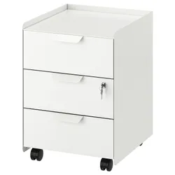 IKEA TROTTEN(804.850.98) Комод на колесах, 3 ящика, білий