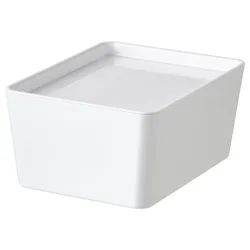 IKEA KUGGIS(995.611.53) контейнер із кришкою, білий
