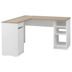 IKEA KJELLARNE(206.136.78) кутовий стіл, білий/імітація білого забрудненого дуба