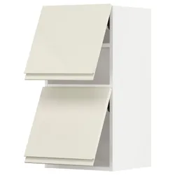 IKEA METOD (193.946.05) горизонтальна шафа 2 дверцята відкриваються сенсорні, білий / Voxtorp глянцевий світло-бежевий
