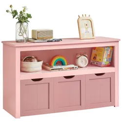 Рожева шафа для книг для іграшок