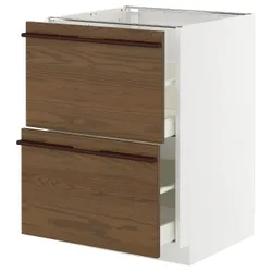IKEA METOD / MAXIMERA(695.745.19) STJ 2FR/2W, Білий/Stensta темно -коричневий шпон
