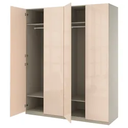 IKEA PAX / FARDAL(495.908.79) Комбінація гардеробу, Сірий -коре/світло -помаранчевий блиск