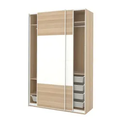 IKEA PAX / MEHAMN(094.332.21) гардероб, 2 сторони з ефектом білого дуба/білий