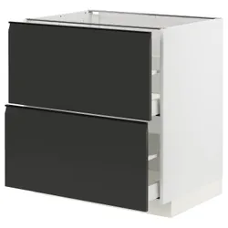 IKEA METOD / MAXIMERA(994.936.30) Шафа з 2 фасадами/2 високими ящиками, білий/Upplöv матовий антрацит
