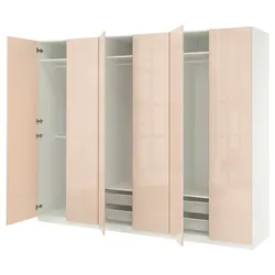 IKEA PAX / FARDAL(095.983.30) Комбінація гардеробу, білий/легкий -orange глос
