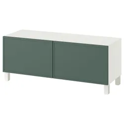 IKEA BESTÅ(895.973.60) Телевізійна лавка з дверима, білий/krukmakare темно -сірий -green
