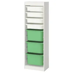 IKEA TROFAST(795.754.53) Полиця з контейнерами, Білий білий/яскраво -зелений