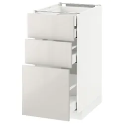 IKEA METOD / MAXIMERA (391.417.30) sz stj 3fr / 2n / wed / w szu, білий / Ringhult світло-сірий