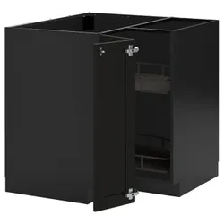 IKEA METOD(995.879.16) Кутовий шафа з каруселі, Чорноззюр/Лерхіттан забарвлюється чорним кольором