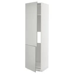 IKEA METOD(695.380.03) висока шафа для холодильника/двері з 2 дверцятами, білий/Хавсторп світло-сірий
