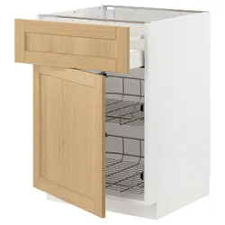 IKEA METOD / MAXIMERA(195.091.97) підлогова шафа/дверний кошик/ящик/двері, білий/Дуб Форсбака