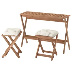 IKEA NÄMMARÖ(895.826.55) Садовий стіл та 2 стільці, Світло -коричнева складання/складання плями