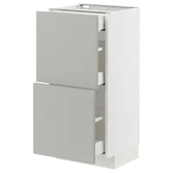 IKEA METOD / MAXIMERA(895.381.82) Шафа з 2 фасадами/3 ящиками, білий/Хавсторп світло-сірий