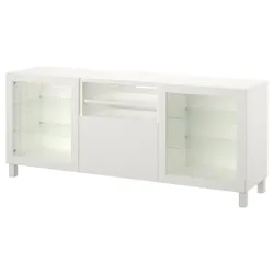IKEA BESTÅ (194.430.12) Тумба під телевізор з дверцятами та ящиками, білий / Lappviken / Stubbarp Sindvik