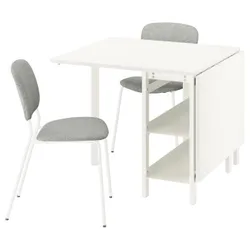 IKEA VIHALS / VIHALS(695.902.51) Стіл та 2 стільці, Стол із опущеним верхом/білим бежевим бежевим бежевим
