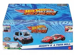 Набір з 2 машинок HOT WHEELS PULL-BACK SPEEDERS: Mighty K та Twin Mill HWH58