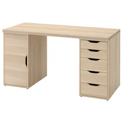 IKEA LAGKAPTEN / ALEX(695.216.20) письмовий стіл, біла пляма/імітація дуб білий