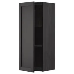 IKEA METOD(294.681.82) навісна шафа з полицями, чорний / Lerhyttan чорний тонований