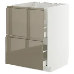 IKEA METOD / MAXIMERA(495.765.81) Стоячий кабінет Pł/Okap Zint. з поштових листів, білий/Voxtorp Gloss Dark -brown