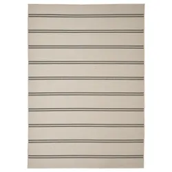 IKEA VIRKLUND(505.179.44) килим плоскотканий, всередині / зовні, бежевий / темно-сірий