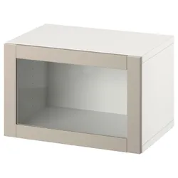 IKEA BESTÅ(094.320.52) комбінування навісних шаф, білий / Сіндвік світло-сіро-беж