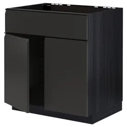 IKEA METOD(594.955.65) тумба, раковина, 2 двері/фасади, чорний/Upplöv матовий антрацит